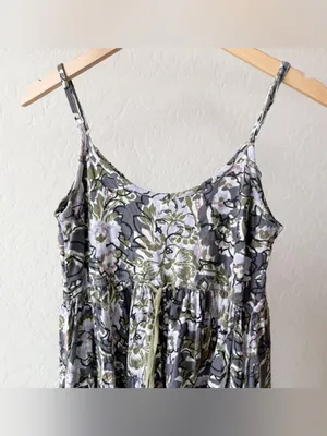 Free People Western Royalty Beaded Strappy 100% Cotton Paisley Short Sundress thumbnail 5