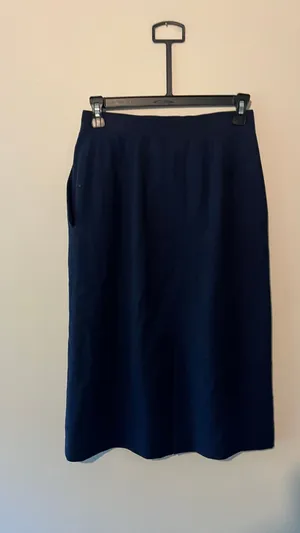 Vintage Christian Dior Separates Navy Blue Midi Skirt Size 8 Pleated High Waist thumbnail 2