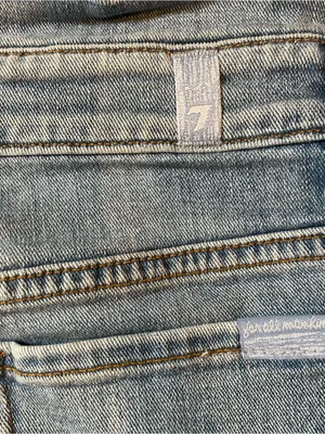 7 For All Mankind Paper Bag Jean Women 27” High Waist Skinny Frayed Ruffle Waist thumbnail 8