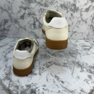 Everlane The ReLeather Tennis Shoes Size 8 Ivory Off White Taupe Leather Sneaker thumbnail 5