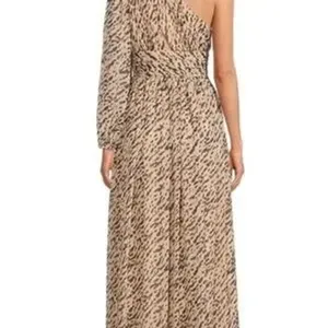 Gianni Bini Dalia One Shoulder Animal Print Chiffon Maxi‎ Dress Asymmetrical 4 thumbnail 3