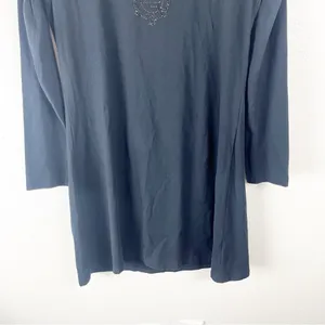 LAUREN RALPH LAUREN Black Long Sleeves Sequin Logo Dress Size Large Academia thumbnail 8