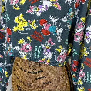 Disney‎ Mickey Mouse And Friends Crop Sweatshirt Gray Multi Medium thumbnail 7