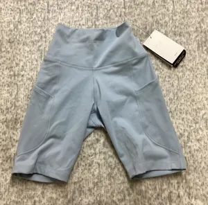 Nike One Dri-FIT High Rise 8" Bike Shorts Light Blue FZ6758-440‎ Womens XS NWT thumbnail 1