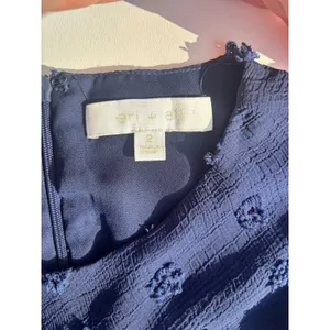Anthropologie Eri + Ali Michaela Textured Swiss Dot Midi Navy Dress 2 thumbnail 2