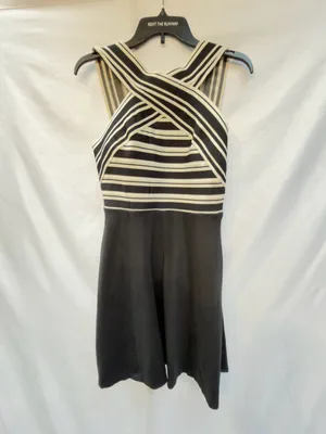 Anthropologie Maeve Black Crosswise Flare Dress Size 6 thumbnail 5
