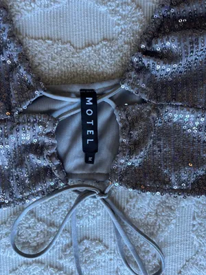 Motel Rocks Adjustable Sequined Crop Top thumbnail 5