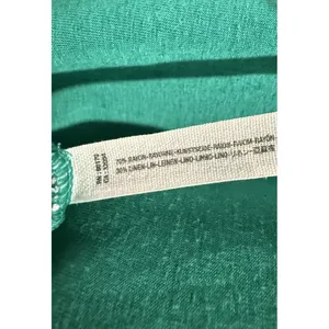 Free People Beach Henley Oversized Tunic‎ Top XS Boho Linen Blend Green Coastal thumbnail 4
