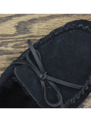 NEW Auden Women's Suede Faux Fur Lined Slippers Black 7M thumbnail 9