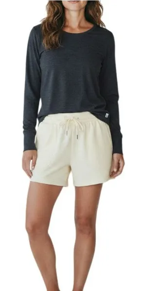 VUORI Lux Crew LS Tee Sz S Grey Heather Oversize Athletic Travel Everyday Clasic thumbnail 1