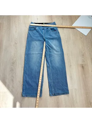Halara EUC Women's Light Wash Wide Leg Pull On Jeans Size M thumbnail 2