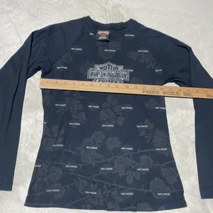 Harley Davidson L/S Graphic Tee Bedazzled Women's SZ M USA Missouri MO Villa thumbnail 4