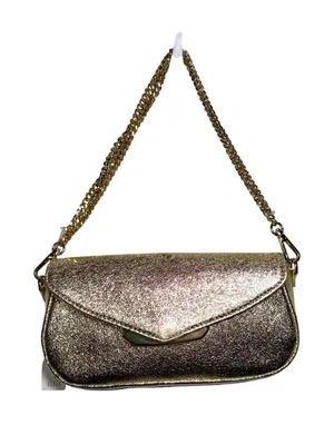 Kendra Scott Vanessa‎ Gold Metallic Chain Crossbody Envelope Clutch Bag NWT thumbnail 1
