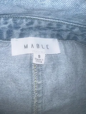 Mable Light Wash Short Sleeve Collar Shirt Pocketed Denim Short Romper S thumbnail 4