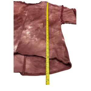 Umgee Tie Dye Distressed Frayed Hem Long Sleeve‎ Sweatshirt Top Womens M thumbnail 5
