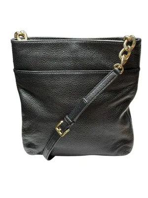 Michael Kors ✿ Hamilton Crossbody Handbag Bag ✿ Black Leather ✿ Gold Hardware ✿ thumbnail 3