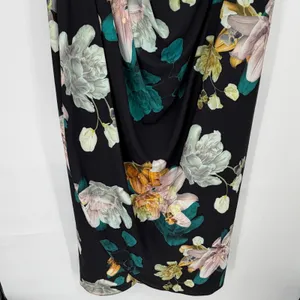 City Chic Maxi Floral Glow FF Dress Black XXL 24 Faux Wrap V-Neck Plus Size thumbnail 4