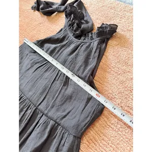 Entro Black Tiered Halter Dress Ruffle Neck Size S thumbnail 3