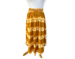 H&M NWT Womens Mustard Flowy Boho Skirt - Sz 10 thumbnail 2