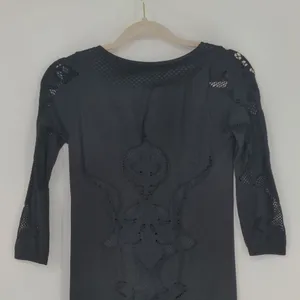Intimately Free People Black Floral Lace Mini Dress M/L 3/4 Sleeve Stretch thumbnail 11