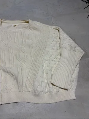 Anthropologie Maeve Cream Cable Knit Women's Sweater x-large thumbnail 5