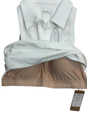 OGL Move Women’s Small White Sleeveless Polo Top Built In Bra Padded Stretch NWT thumbnail 5