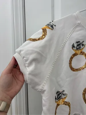 Queen of Sparkles ring sparkle sweatshirt top bling thumbnail 3