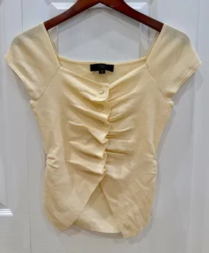ZARA Yellow Ruched Top thumbnail 2
