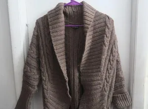 Express knit sweater wool blend comfy cardigan in green size small. thumbnail 2
