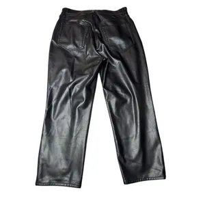 Abercrombie Curve Love Black Faux Leather Ankle Straight Jeans 31 12S thumbnail 2