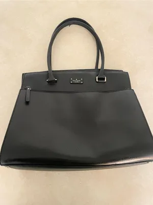 Kate Spade New York Maeve Grove Street Black Leather Tote Bag Purse thumbnail 2