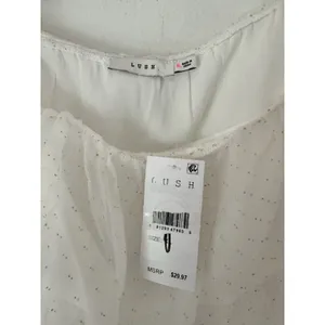 NWT Lush White Chiffon Tiered Mesh Gold Dot Tank Top Juniors Size XL thumbnail 6