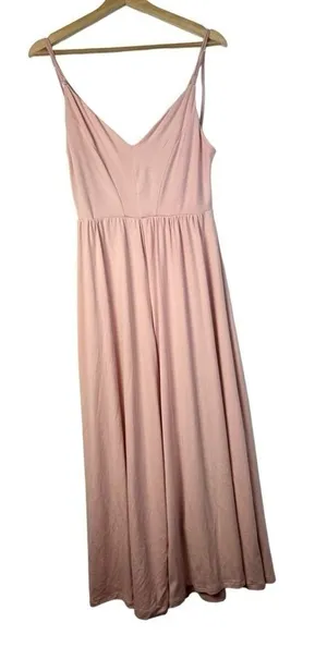Poof Light Pink Cross Back Wide Leg Soft Material‎ Jumpsuit S thumbnail 1