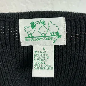 The Quacker Factory Knit Bee Floral Embroidered Sweater Vest Cottagecore Small thumbnail 3