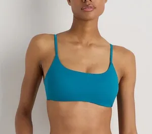 NWOT Quince Lagoon Teal Blue Italian Scoop Neck Bikini Top Size XS thumbnail 1