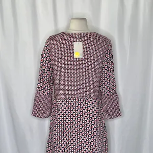 NWT!! BODEN Edna Tunic Top Retro Floral Navy Blue Red Preppy Polka Dot Size 6 thumbnail 7