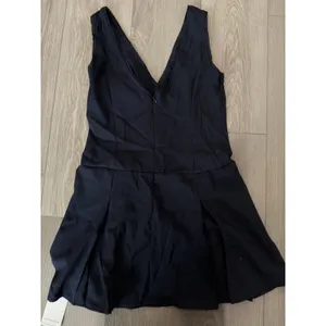 Commense Elegant Flirty Black Pleated Mini Dress Romantic Stretch NWT Small thumbnail 5