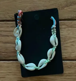Shell Bracelet with Braided Cord White thumbnail 1