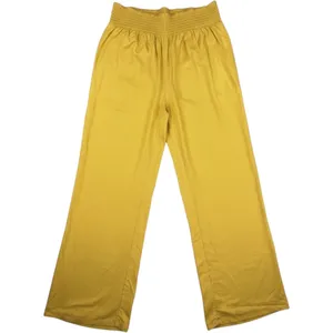 Miss Universe 06 Zuleyka Rivera Mustard Yellow Wide Leg Smocked Waist Pants Lrge thumbnail 2