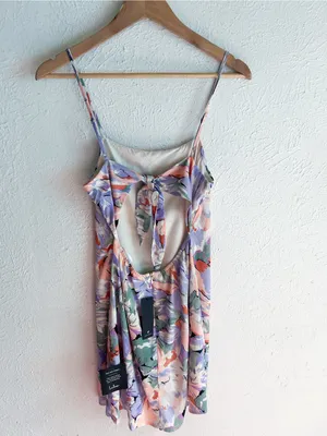 Lulu’s Impressions of Love Multi Floral Print Tie-Back Mini Dress NWT Small thumbnail 4