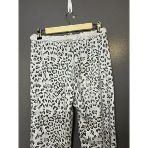 Entro Sweatpants Womens Medium Gray Leopard French Terry Jogger Lounge Cuffed thumbnail 6
