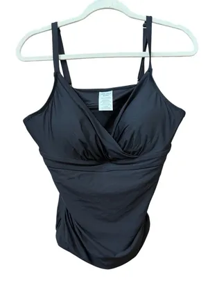 Anne Cole Black Tankini Top Size XL NEW Swimwear Tank Style thumbnail 1