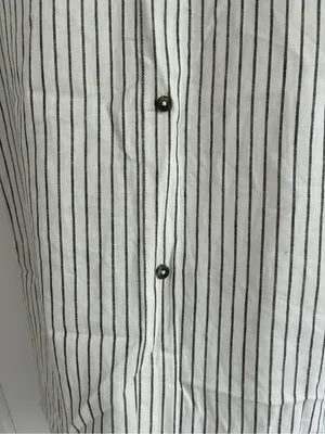 Calia Swim Coverup Dress Yucatan Stripe Ivory Linen Blend Button Down NWT Medium thumbnail 7