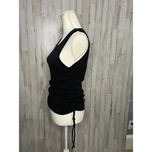 Good American Women's Ruched Side Tank Top Black Size 4 Sleeveless Casual‎ thumbnail 5