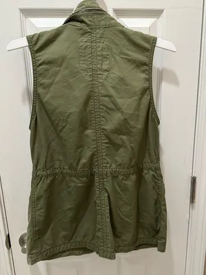 Abercrombie & Fitch 1892 olive green cotton utility vest Medium thumbnail 11