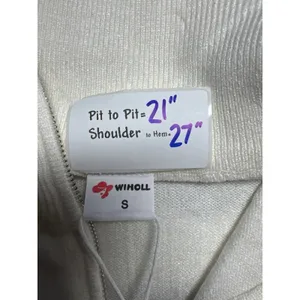WIHOLL Striped Pullover Sweater Quarter Zip Tunic Top Black‎ White Size S thumbnail 3