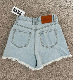 Princess Polly Light Blue High-Waist Denim Shorts thumbnail 2
