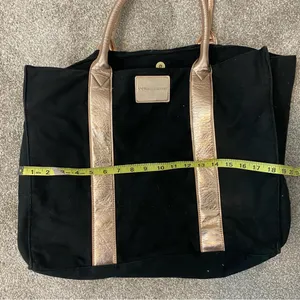 Victoria’s Secret rose gold canvas large tote bag thumbnail 9