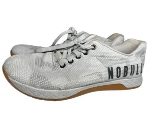 NOBULL white gray Frog-Print Trainer Interior W 8.5 M 7 workout weightlifting thumbnail 1