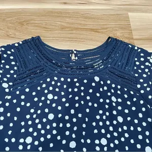 Anthropologie Meadow Rue Blue Polka Dot Sanna Top Women’s Small thumbnail 5